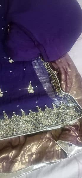 A purple dress with Golden work for sale 3 pc for sale 4