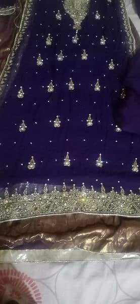 A purple dress with Golden work for sale 3 pc for sale 7
