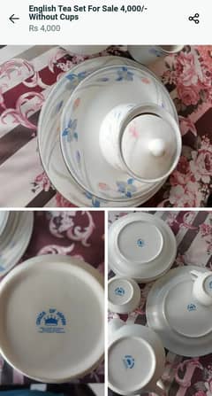 English Tea set for sale 4,000/- without cups after discount 3000