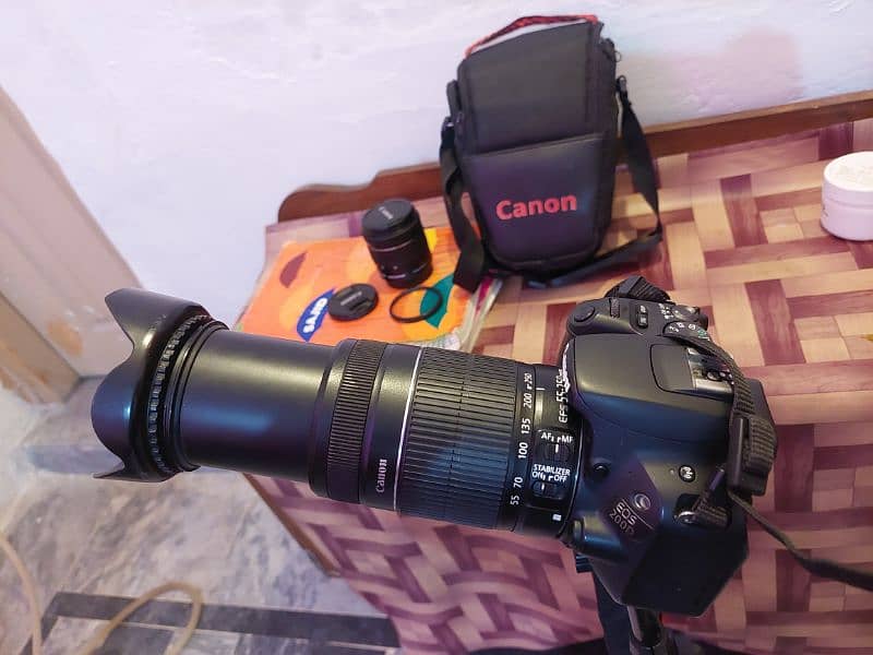 Canon 200d with 2 lenses 50-255mm & 18-55mm stm 0