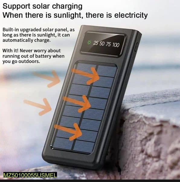Solar Rechargeable,10,000mah,Power Bank 2