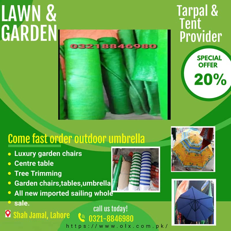 Umbrelas,Green net jali,Labour tents,Fooji Trpals,Plastic trpal avail 0