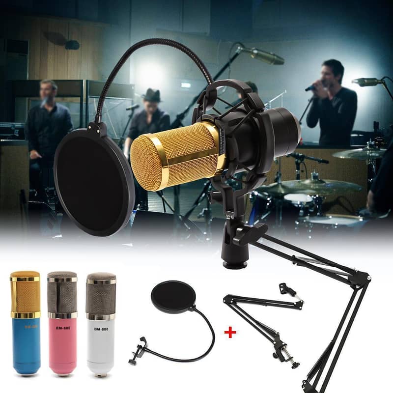 Bm 800 Condenser Mic Microphone +V8 Sound Complete Kit -Podcast Studio 8