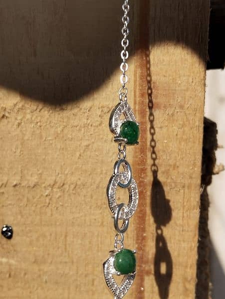 Natural Emeralds' Bracelet from Swat Pakistan in Sterling Silver 7
