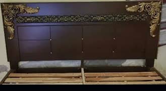 wooden bed for sale in beautiful golden design 0