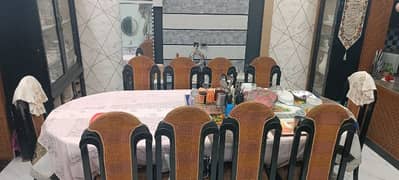 dinning table wooden + 10 chairs