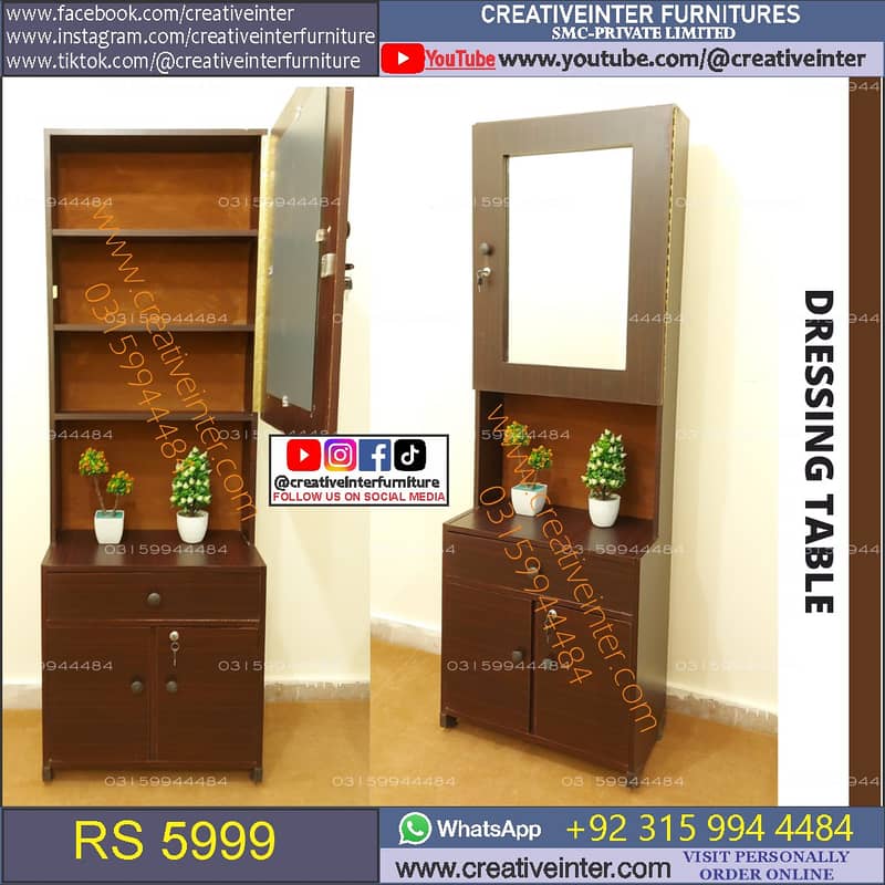 cupboard almari 6-4ft showcase wardrobe home hostel bed set dressing 5