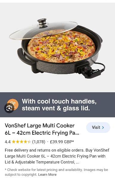 venshef large pizza and multi cooker 3