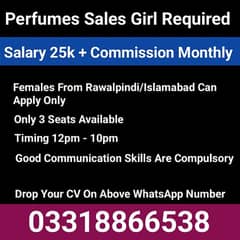 Urgent Sales Girl Required