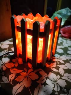 Wooden Himalayan salt Lamp table lamp For bedroom vintage salt lamp 0