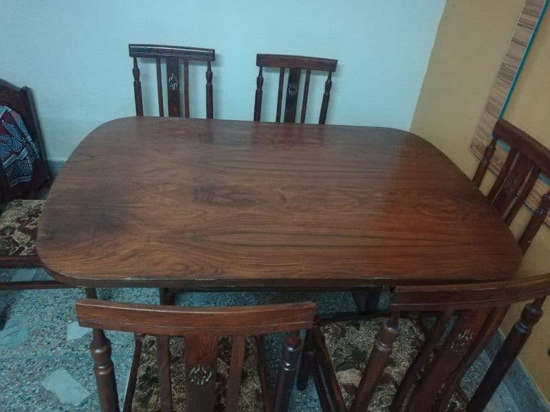 Dinning Table (Wood) With 6 chair 0