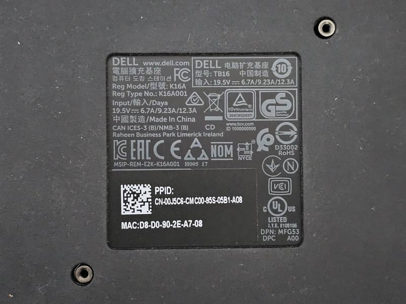 Dell Thunderbolt 3 Dock TB16 Ports: VGA, mDP, DP, HDMI, Thunderbolt3 11
