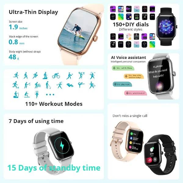 Colmi c61 Waterproof Calling SmartWatch 1.9 inch AMOLED 7 days battery 1