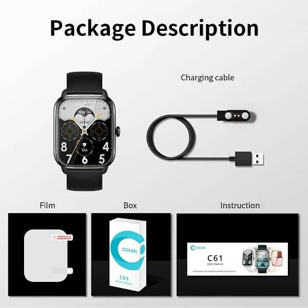 Colmi c61 Waterproof Calling SmartWatch 1.9 inch AMOLED 7 days battery 5