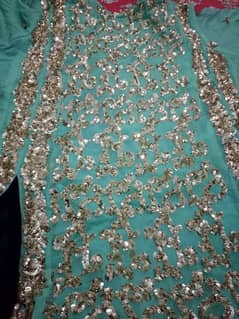 sky and navy blue full fancy frock and dupatta 0