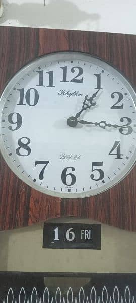 Antique wallclock Japan Pendulum Rhythm vintage day date Strke Seiko 5 6