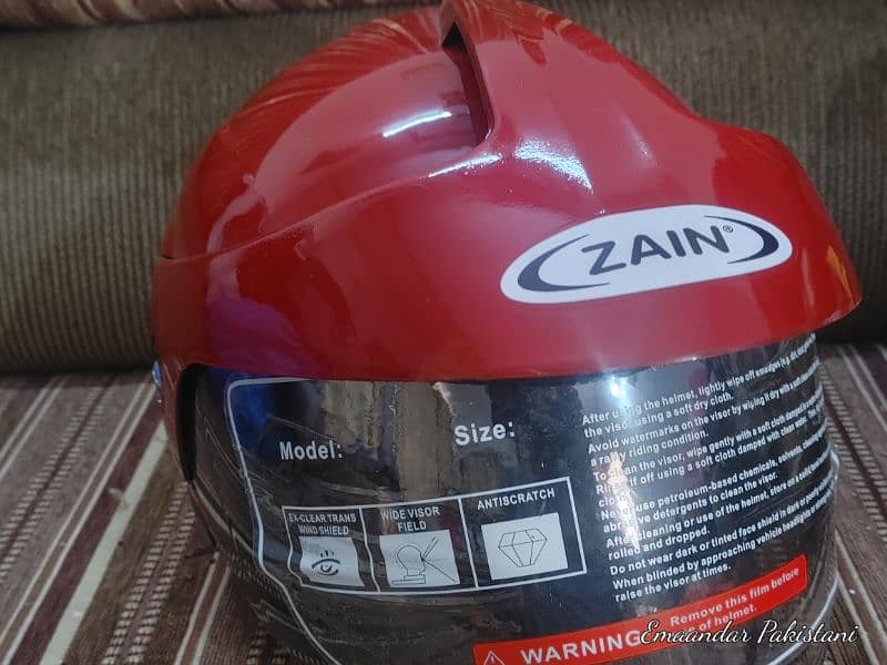 Open Face Helmet With Shed Red Stylish Good Condition Free Delivery 2