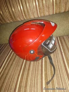 Open Face Helmet With Shed Red Stylish Good Condition Free Delivery