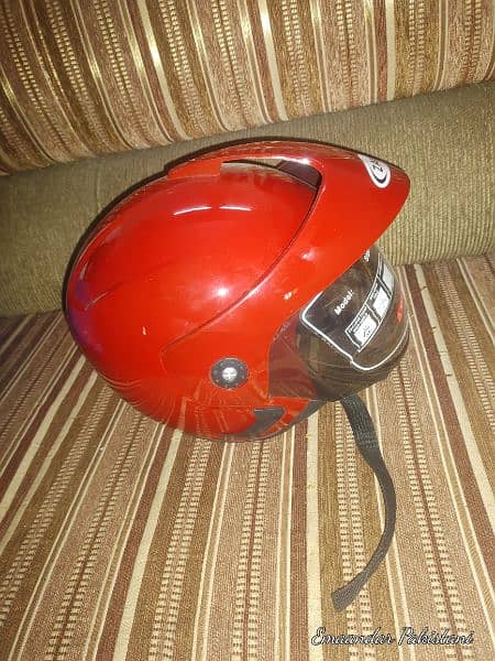 Open Face Helmet With Shed Red Stylish Good Condition Free Delivery 0