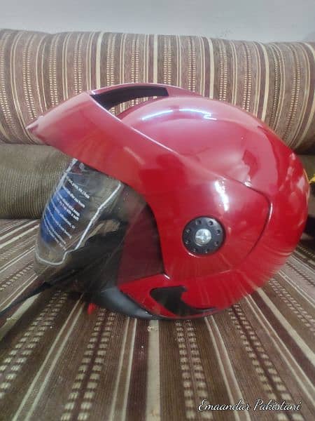 Open Face Helmet With Shed Red Stylish Good Condition Free Delivery 7