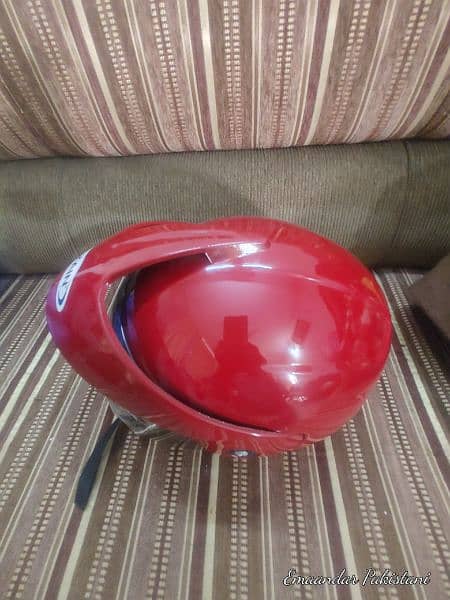 Open Face Helmet With Shed Red Stylish Good Condition Free Delivery 10