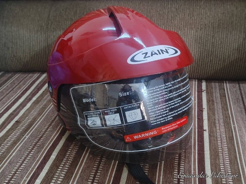 Open Face Helmet With Shed Red Stylish Good Condition Free Delivery 12