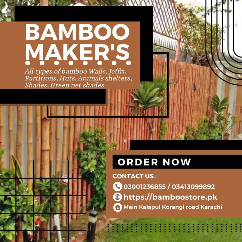 bamboo work/animal shelter/parking shades/wall Partitions/Jaffri shade 11