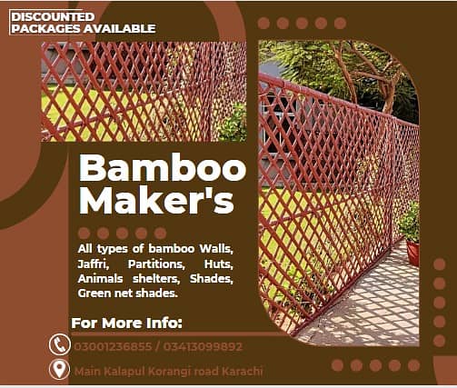 bamboo work/animal shelter/parking shades/wall Partitions/Jaffri shade 19