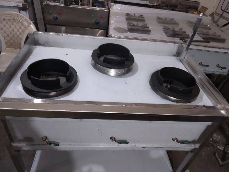 chinese stove size 36x52 inches 5 burners stainless Steel 9