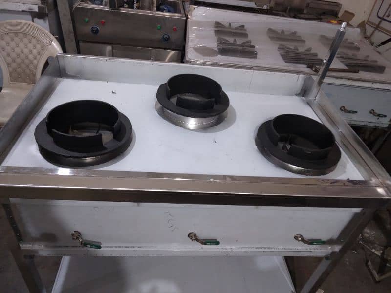 chinese stove size 36x54 inches 5 burners stainless Steel 9