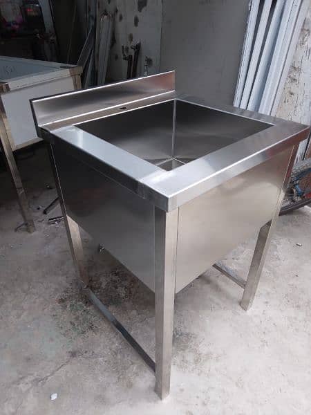 washing sink size 24x48 double tub stainless Steel 9