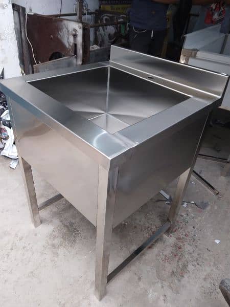washing sink size 24x48 double tub stainless Steel 10
