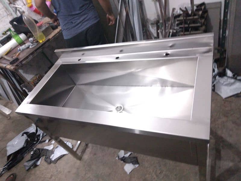 washing sink size 24x48 double tub stainless Steel 11