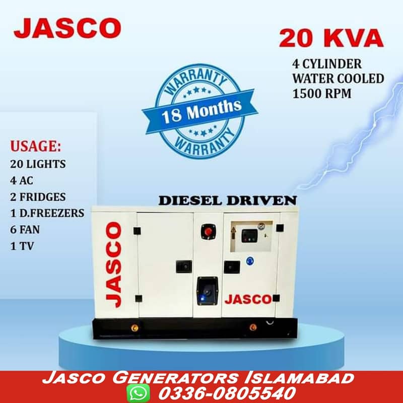 jasco power Generators from 1kva to 40KVA 2