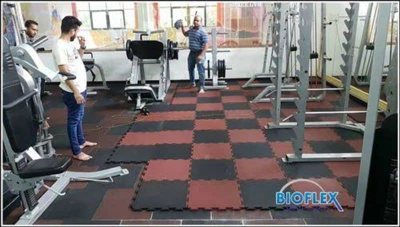Gym Rubrr Tiles / WPC Fluted Panel / Wooden Floor / Vinyl Floor / Matt 2