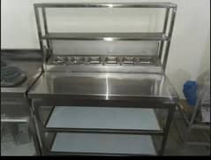 prep table with 6  containers stainless Steel non magnet