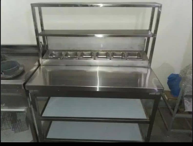 prep table with 6  containers stainless Steel non magnet 0