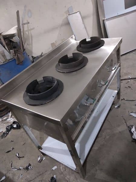 stove 3 burners size 24x43 inches stainless steel 3