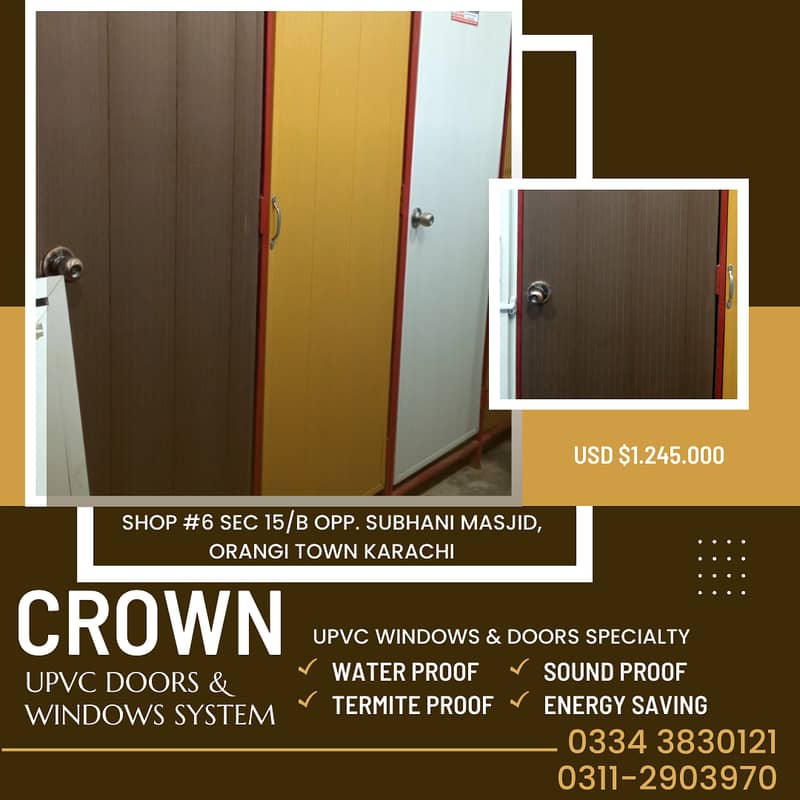 bathroom doors/PVC Doors/PVC windows/UPVC Doors/office doors 3