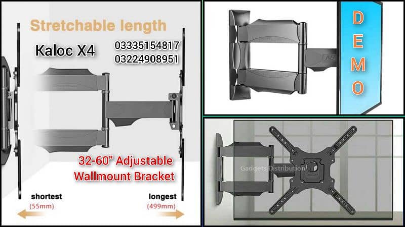 LCD LED tv monitor adjustable moveable wall mount bracket imported 2