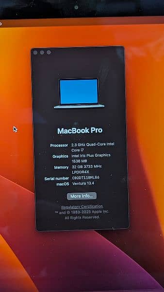 MacBook pro 2020 32gb 1tb intel 6