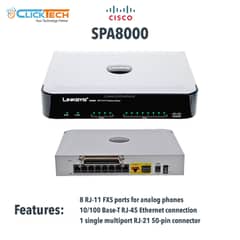 Cisco SPA8000 provides 8 FXS Ports / FXA PORT |FXS Gateway For Analog