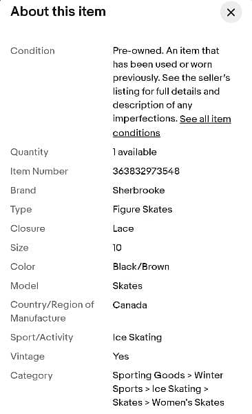 VTG Sherbrooke Approved  Armor Clad Cut Proof Skates 10 Canada Maden 15