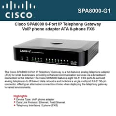 Cisco SPA8000 provides 8 FXS Ports / FXA PORT |FXS Gateway For Analog 0
