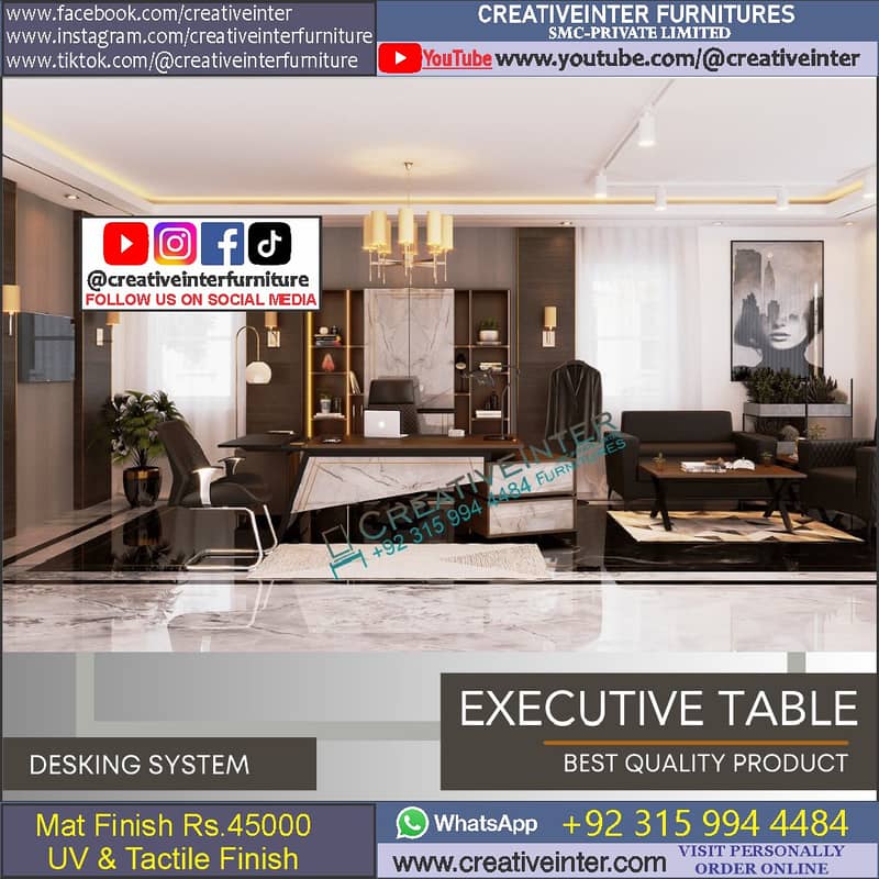 Executive Tables Reception Counters Workstation Conference Meeting CEO 9