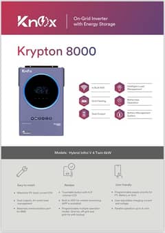 Knox Infini V4 6kw Pv8kw Hybrid krypton Dual output Solar Inverter 0