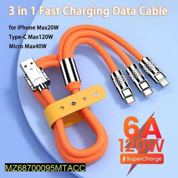 3 in 1 Fast Mobile charging cable Cash on delivery 0