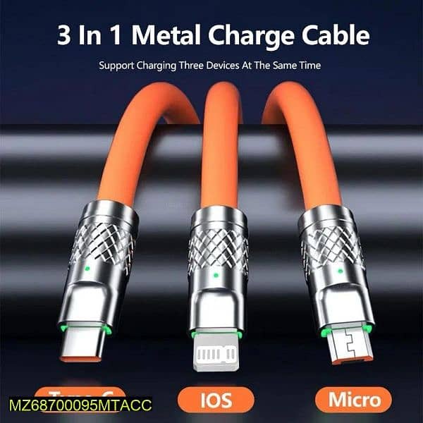 3 in 1 Fast Mobile charging cable Cash on delivery 5
