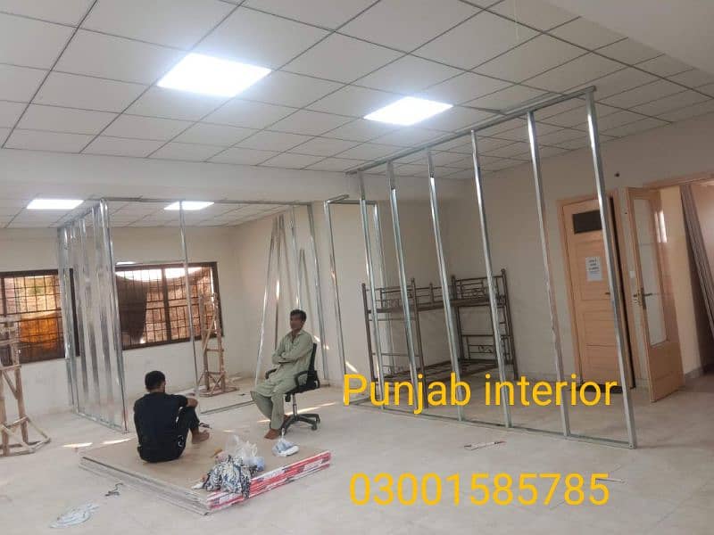 gypsum and cement partition wall and ceiling work 4