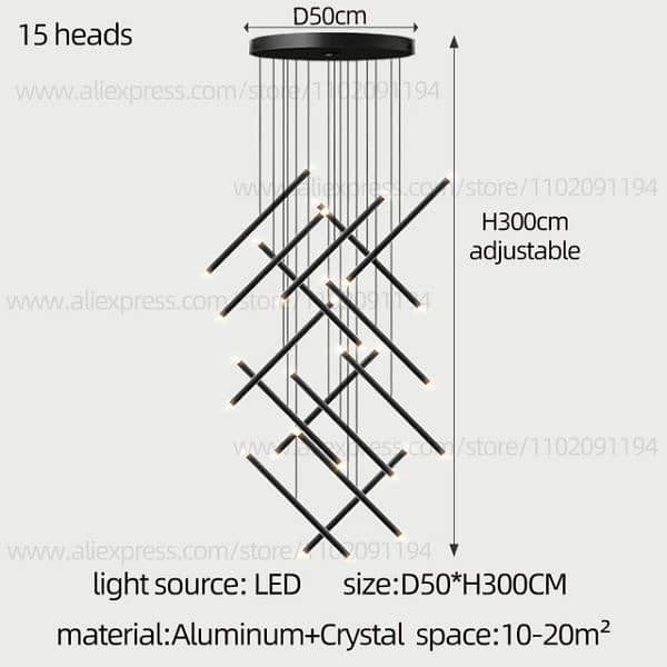 Chandeliers led road double height single height used 9